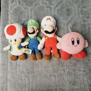 Nintendo Super Mario Plush Lot of 4 Plush mario luigi kirby toad stuffed animals